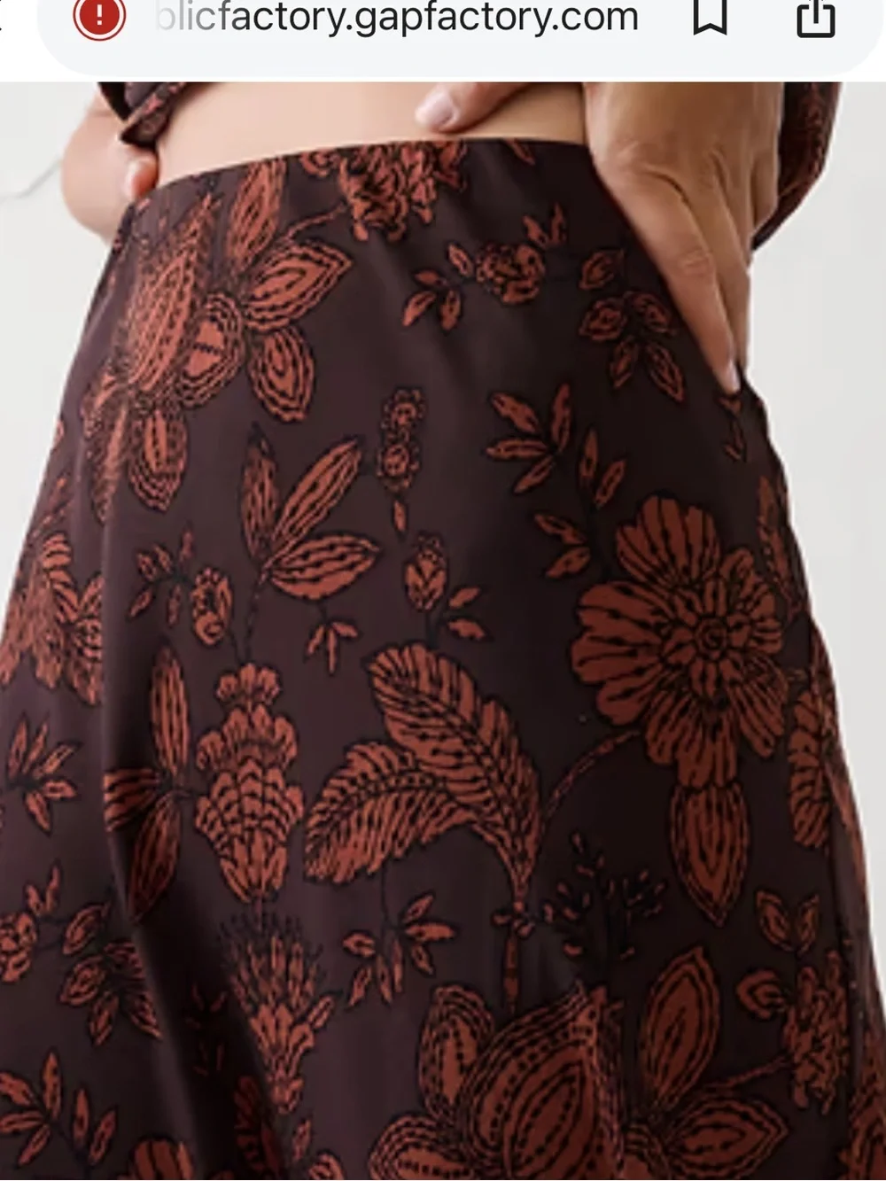 Banana Republic Factory Classic Maxi Skirt Brown Print Size Petite Medium NWT